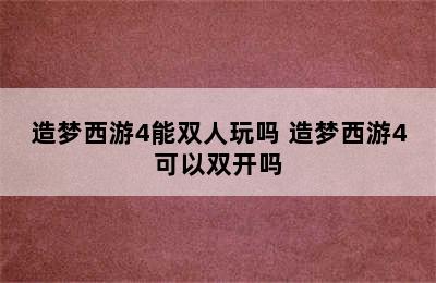 造梦西游4能双人玩吗 造梦西游4可以双开吗